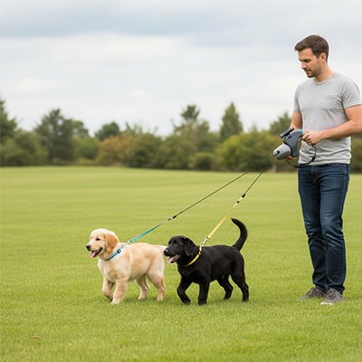 Laisse double pour Chien qui offre une liberté de mouvement contrôlée pour chaque animal