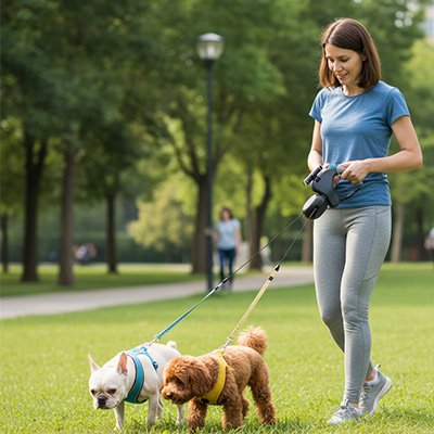 Laisse double pour Chien qui permet de promener deux chiens simultanément avec une seule poignée