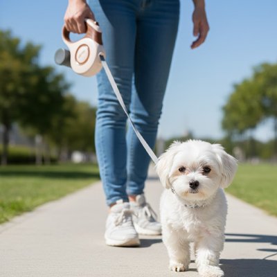 Laisse enrouleur chien avec système d'enroulement automatique