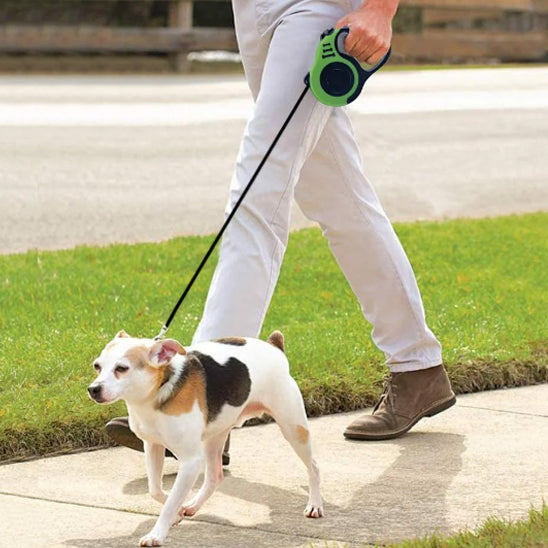 laisse enrouleur pour gros chien avec mécanisme de freinage progressif qui absorbe les mouvements brusques