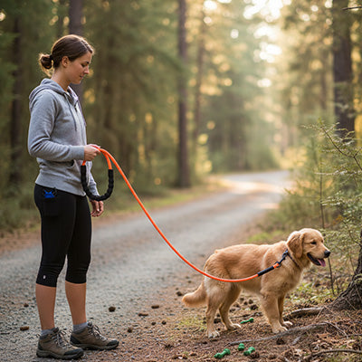 laisse longue pour chien avec poignée rembourrée qui protège vos mains pendant des heures