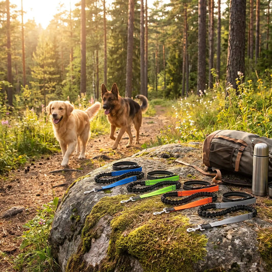 Laisse Main Libre pour Chien | Ceinture Abdominale Élastique - Excursion Chien