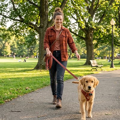 Longe pour Chien à poids réduit qui n'alourdit pas la promenade pour le maître comme pour l'animal