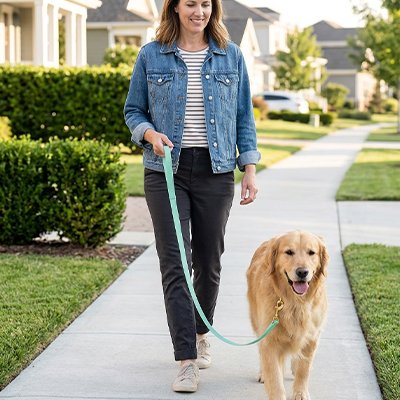 Longe pour Chien en structure plate qui évite les nœuds et facilite l'enroulement pour un rangement compact
