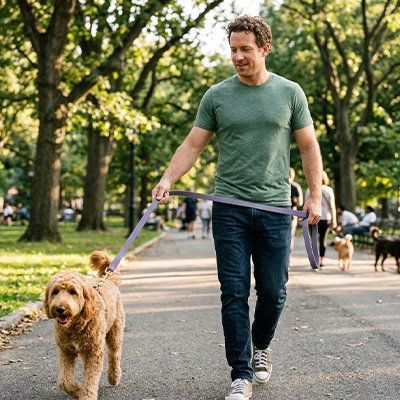 Longe pour Chien en texture nervurée offrant une excellente adhérence même par temps humide 