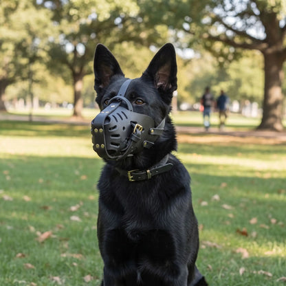 Muselière cuir pour chien | Sereniq