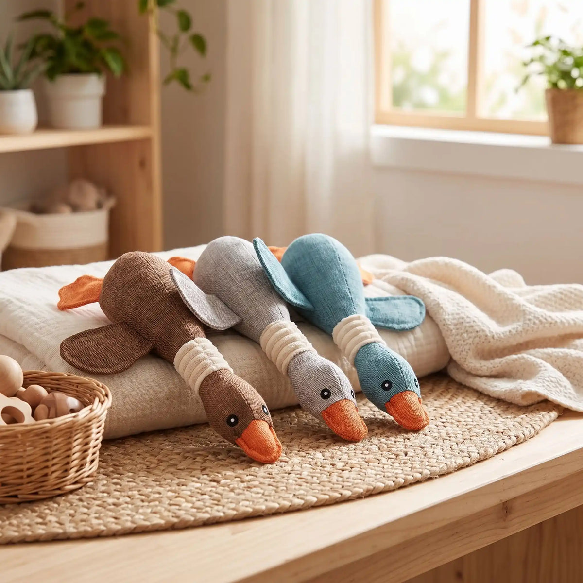 Peluche Canard Chien | Lin Naturel Résistant - Excursion Chien