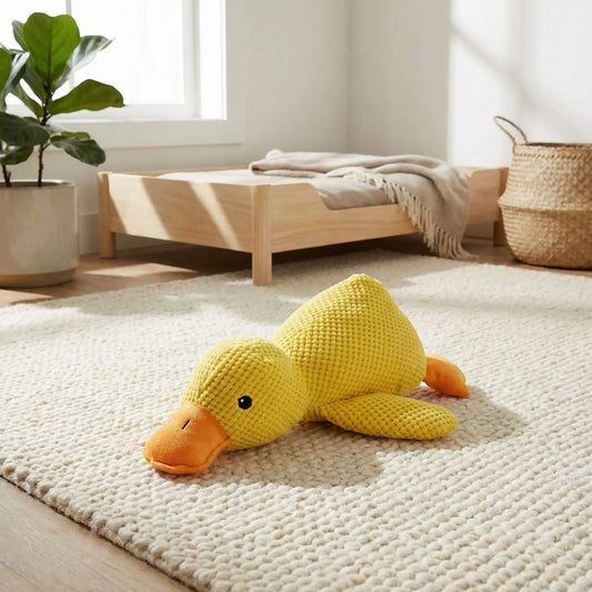 peluche chien canard jaune 32 cm