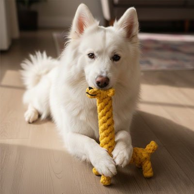 Peluche Chien en forme d'animale ludique qui Stimule l'instinct naturel de chasse du chien