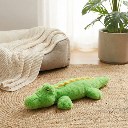peluche chien en forme de crocodile qui réduit le stress