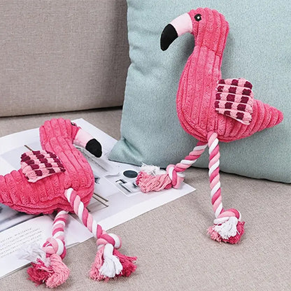 peluche chien en forme de flamant rose