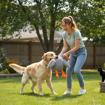 peluche Chien en forme de  canard interactive