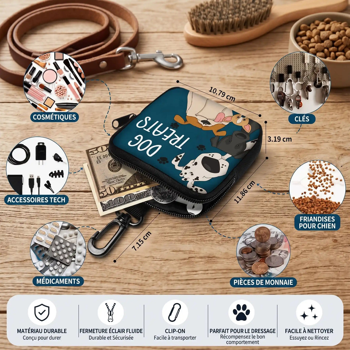Pochette a friandise pour Chien | Clipsable - Excursion Chien
