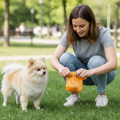 sac a crottes chien biodégradable orange parfumé