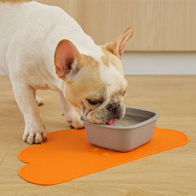 tapis antidérapant gamelle chien en matériau souple qui s'adapte parfaitement aux différentes surfaces