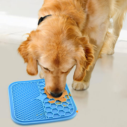Tapis de lechage chien bleu