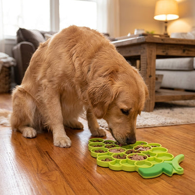 tapis de lechage chien qui ralentit l'alimentation