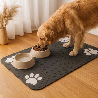 Tapis Gamelle Chien | Antidérapant Absorbant