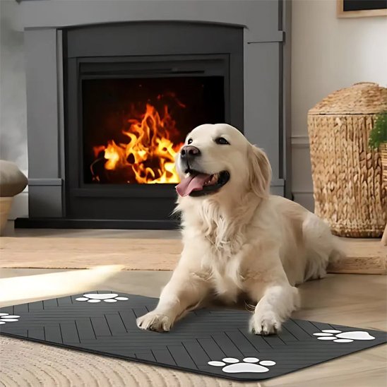 Tapis gamelle chien en matière imperméable lavable à l'eau qui résiste aux taches et maintient l'hygiène
