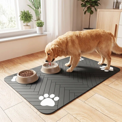 Tapis Gamelle Chien | Antidérapant Absorbant