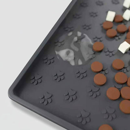 Tapis Sous Gamelle Chien Gris | Antidérapant - Excursion Chien