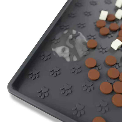Tapis Sous Gamelle Chien Bleu | Antidérapant Silicone - Excursion Chien