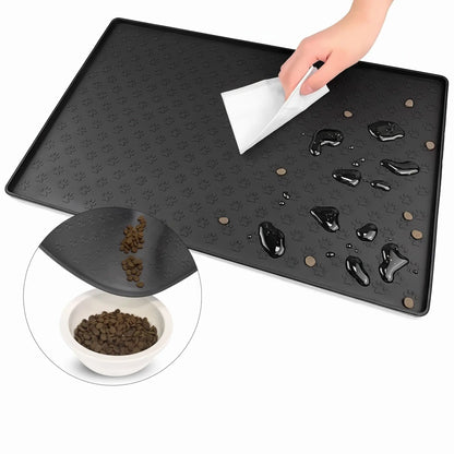 Tapis Sous Gamelle Chien Bleu | Antidérapant Silicone - Excursion Chien