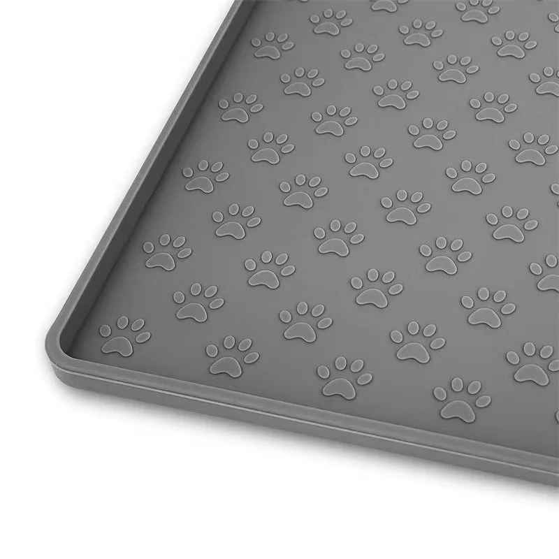 Tapis Sous Gamelle Chien Gris | Antidérapant - Excursion Chien