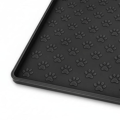 Tapis Sous Gamelle Chien Noir | Silicone antidérapant - Excursion Chien